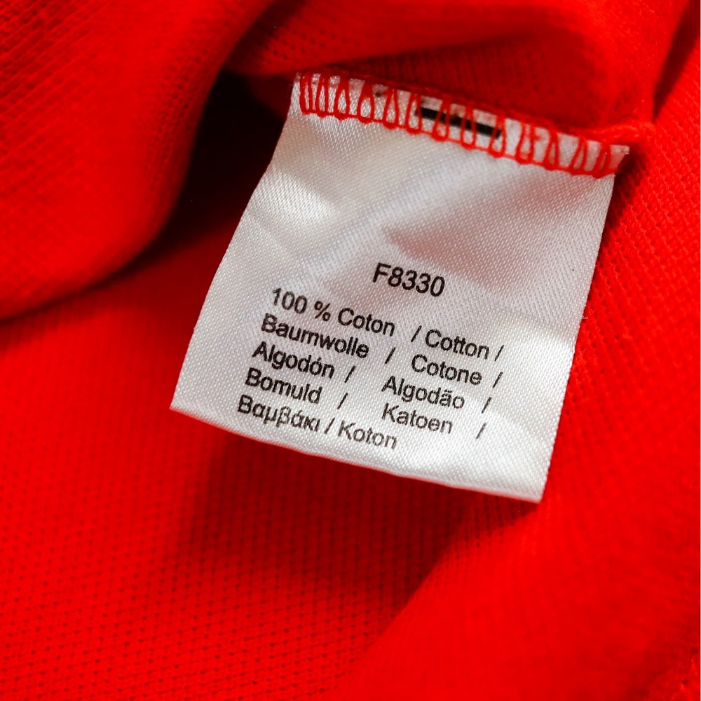 Lacoste Polo Shirt Mens 6 XL Red Regular Fit Nautical Stripe Collar Pique Cotton - Picture 11 of 11